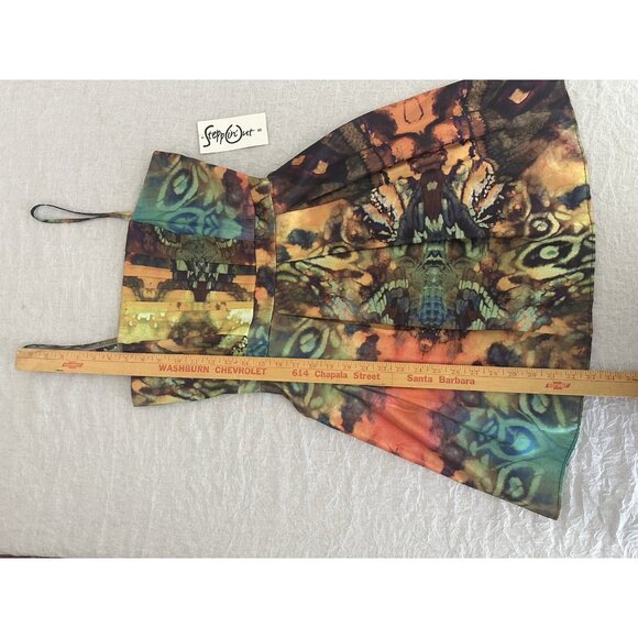 Vintage Stepping Out NWT Colorful Abstract Dress Size Small Spaghetti Strap‎ - Picture 5 of 6